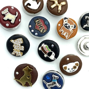 Dog Puppy Paw Print 12mm Mini Petite Jazz Snaps for Snap Button Jewelry