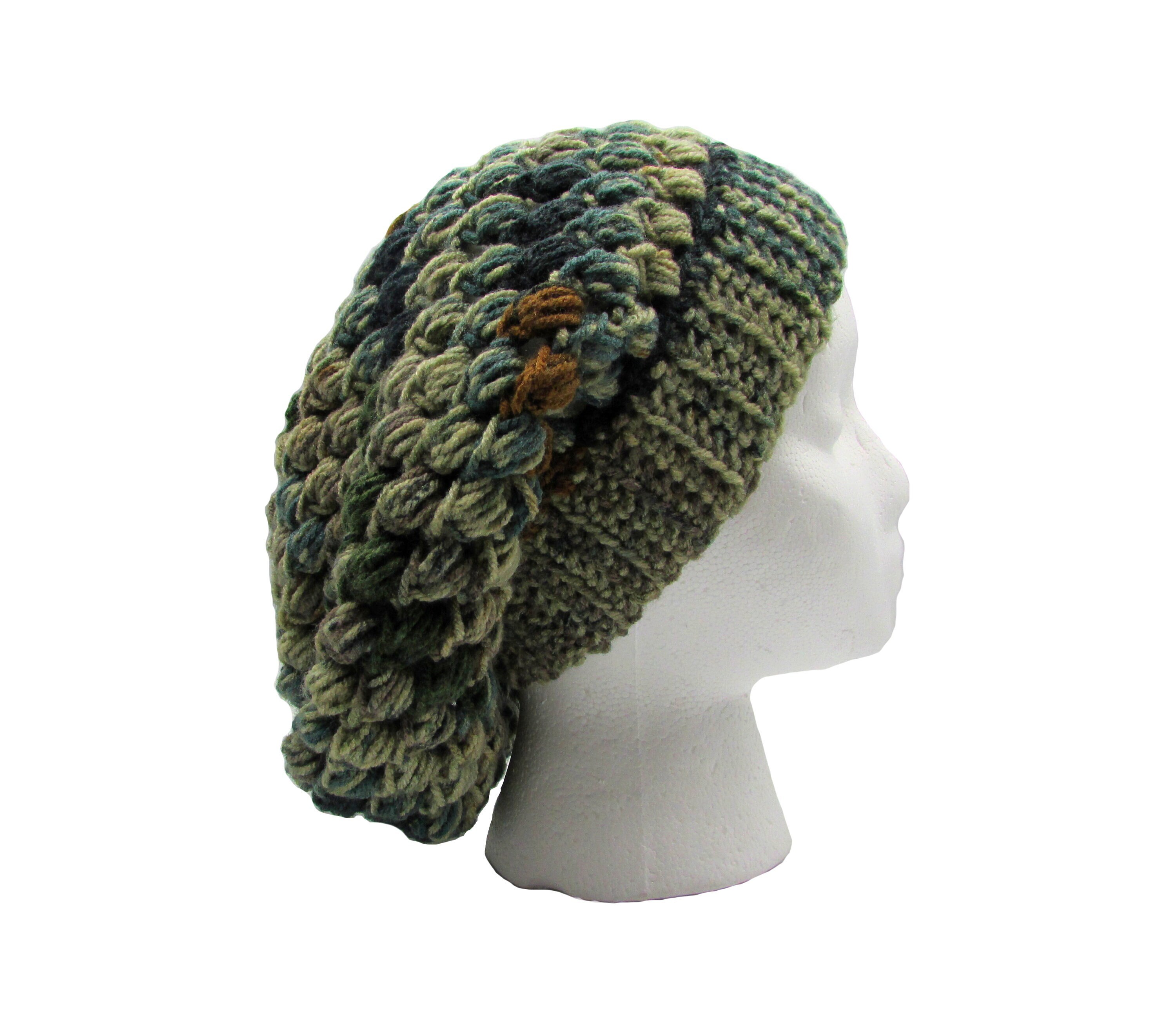 crochet camo beanie