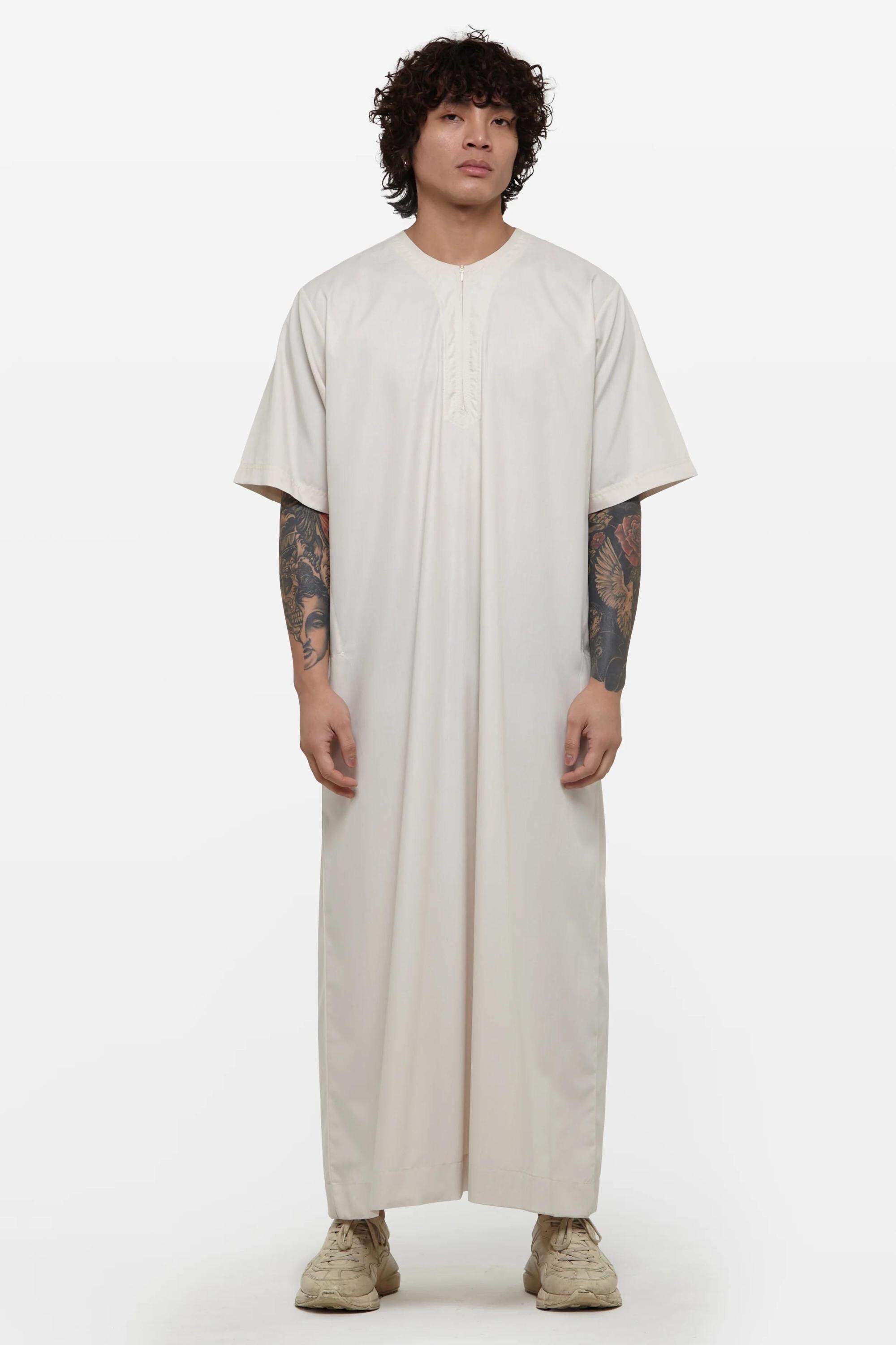 Wind Grey Short Sleeve Moroccan Thobe - Etsy