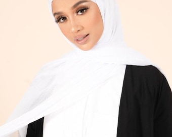 Snow White Cotton & Silk Hijab