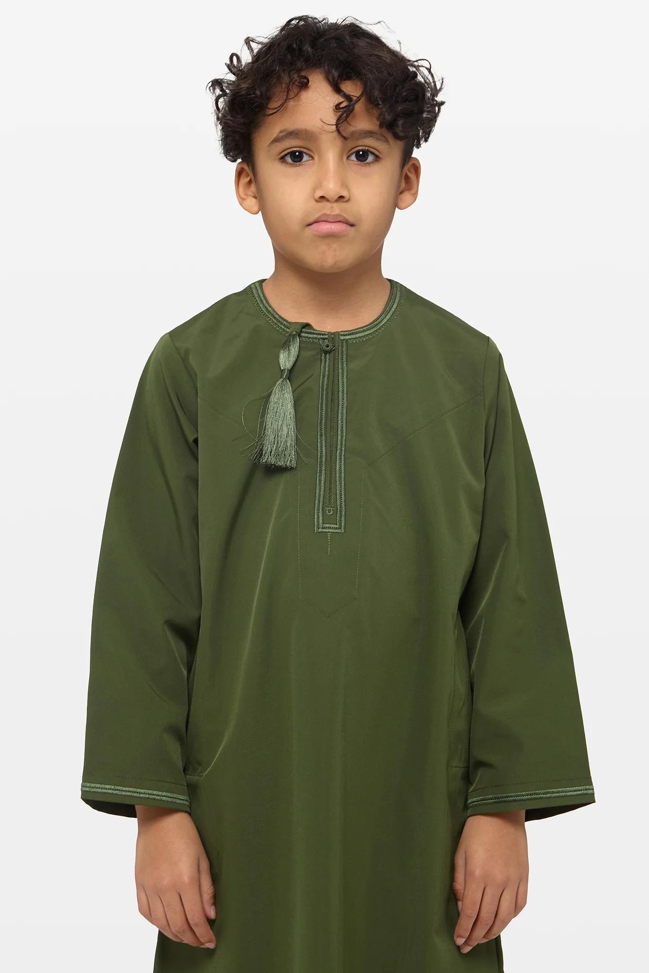 Oakmoss & Khaki Omani Kids Thobe - Etsy