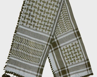 Emerald Green & Silver Bamboo Keffiyeh Scarf