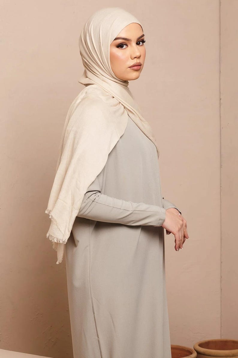 Bone White Lenzing Modal Hijab - CAVE