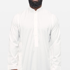 White Classic Saudi Collar Thobe