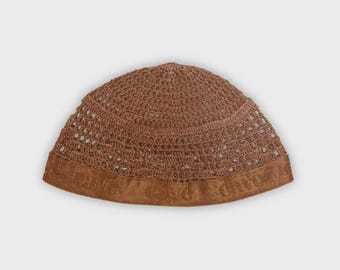 Kufi kufi de algodón marrón nogal oscuro