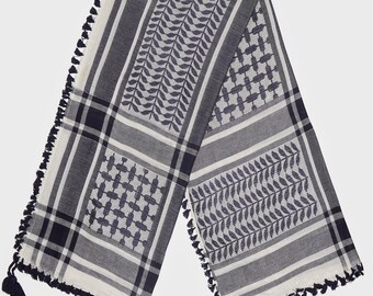 Maritime Blue & Wind Grey Bamboo Keffiyeh Scarf