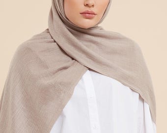 Beige Cotton & Wool Hijab