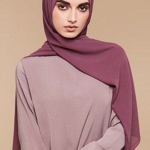 Premium Wild Plum Chiffon Hijab main image 1