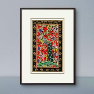 Albero del Paradiso - Pittura in miniatura su carta di seta pregiata antica | Patrimonio culturale dell'Asia centrale | Decorazioni per la casa di lusso (SENZA CORNICE)
