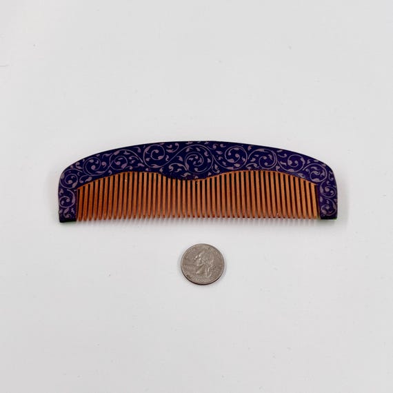 Handcrafted Ornamental Lacquer Hair Comb |  Premium Quality Fine Maple Wooden Comb | Fine Toothed Comb | Unique Designed Painted Patterns