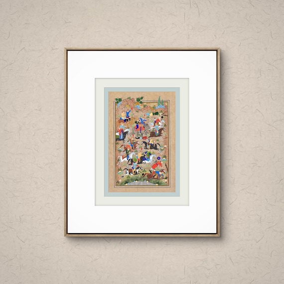Battle Scene from Shahnameh Illustration - Persian Miniature Art | Gold Leaf Artwork on Fine Paper | A Cultural Masterpiece Decor | UNFRAMED