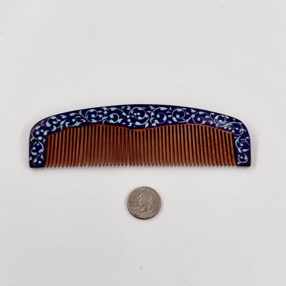Handcrafted Ornamental Lacquer Hair Comb |  Premium Quality Fine Maple Wooden Comb | Fine Toothed Comb | Unique Designed Painted Patterns