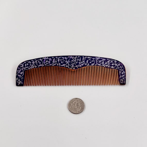 Handcrafted Ornamental Lacquer Hair Comb |  Premium Quality Fine Maple Wooden Comb | Fine Toothed Comb | Unique Designed Painted Patterns