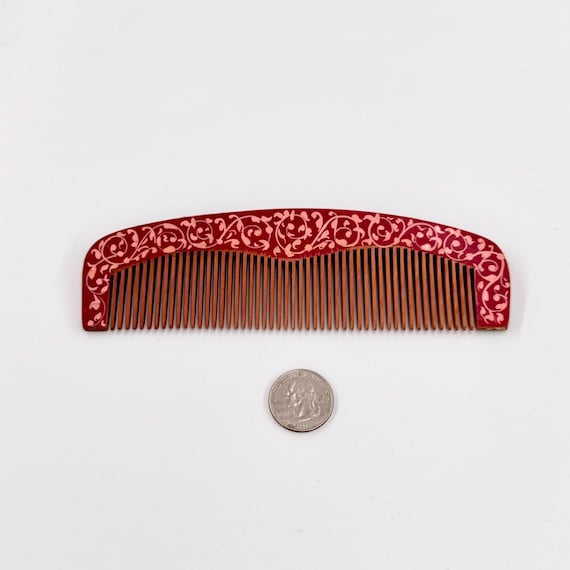 Handcrafted Ornamental Lacquer Hair Comb |  Premium Quality Fine Maple Wooden Comb | Fine Toothed Comb | Unique Designed Painted Patterns