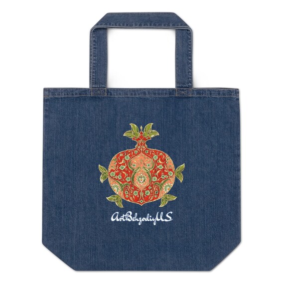 Organic Denim Tote Bag - Eco-Friendly Long Handle Tote - Perfect for Groceries, Books & More!