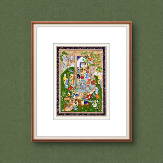 A Father’s Wisdom on Love – Miniature from Jami’s Haft Awrang | Safavid Art Reproduction on Fine Paper | Cultural Masterpiece | UNFRAMED