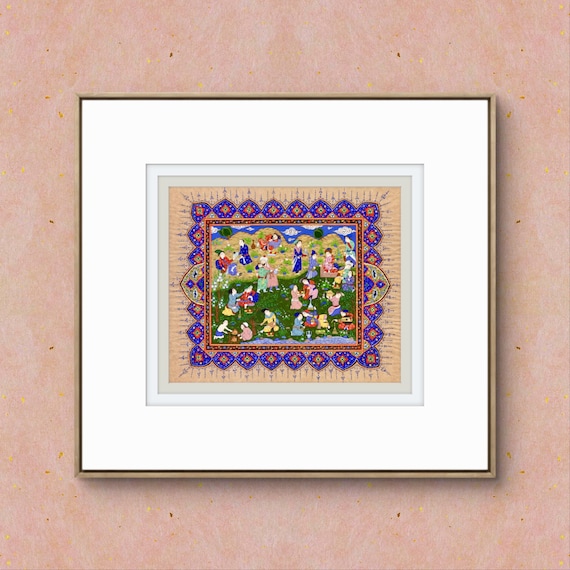 Festivities at Sultan’s Garden: A Magnificent Miniature Art from Shahnameh Shah Tahmasp | Traditional and Cultural Heritage UNFRAMED