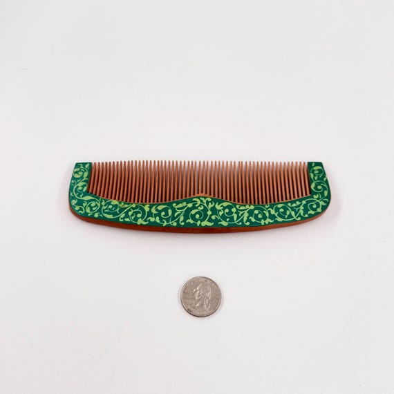 Handcrafted Ornamental Lacquer Hair Comb |  Premium Quality Fine Maple Wooden Comb | Fine Toothed Comb | Unique Designed Painted Patterns