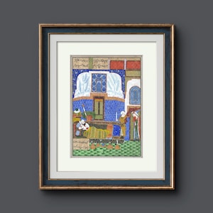 Manoscritto senza tempo di Shahnameh | Raffinate opere d'arte in miniatura per collezionisti | Elegante decorazione da parete - Pittura ultra fine e dettagliata (SENZA CORNICE)