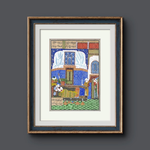 Timeless Manuscript from Shahnameh | Exquisite Miniature Artwork for Collector | Elegant Wall Decor-Ultra Fine Detailed Painting (UNFRAMED)