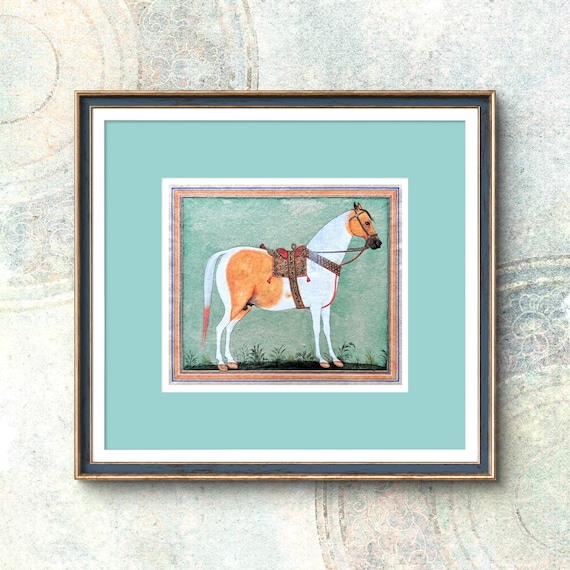 Exquisite Miniature Horse Painting on Silk Paper:Royal Steed, A Timeless Masterpiece of Artistic Excellence | Capturing Elegance and Majesty
