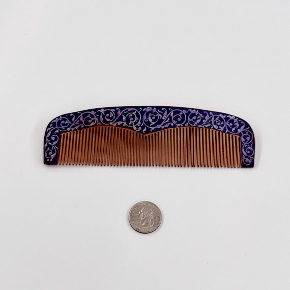 Handcrafted Ornamental Lacquer Hair Comb |  Premium Quality Fine Maple Wooden Comb | Fine Toothed Comb | Unique Designed Painted Patterns