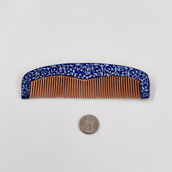 Handcrafted Ornamental Lacquer Hair Comb |  Premium Quality Fine Maple Wooden Comb | Fine Toothed Comb | Unique Designed Painted Patterns