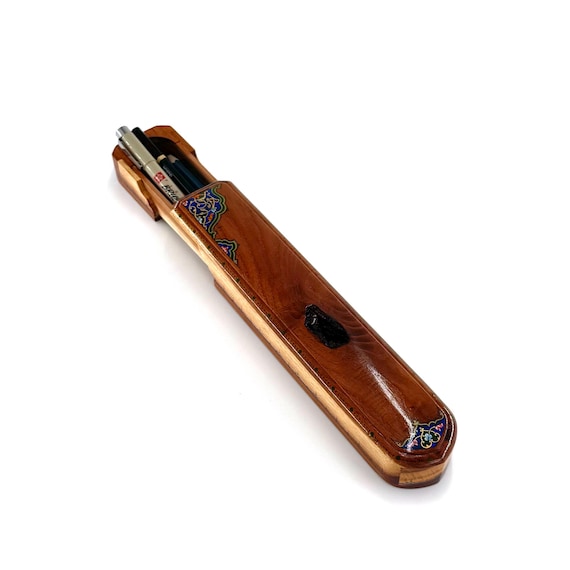 Luxury Walnut Box - Lacquered Case for Jewelry-Cigar-Pencil Storage | Ornamental Fine Patterns Multipurpose Exclusive Gift-Eight Point Star