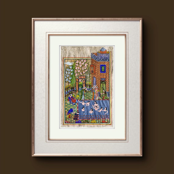 Art, Fine Art, Miniature painting, “ Alexander’s Hidden Vision “ Acrylic painting, Fine brush work Watercolor Ornamental painting (UNFRAMED)