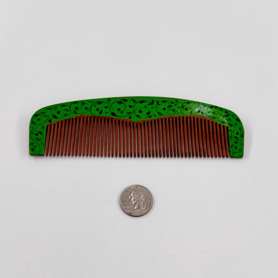 Handcrafted Ornamental Lacquer Hair Comb |  Premium Quality Fine Maple Wooden Comb | Fine Toothed Comb | Unique Designed Painted Patterns
