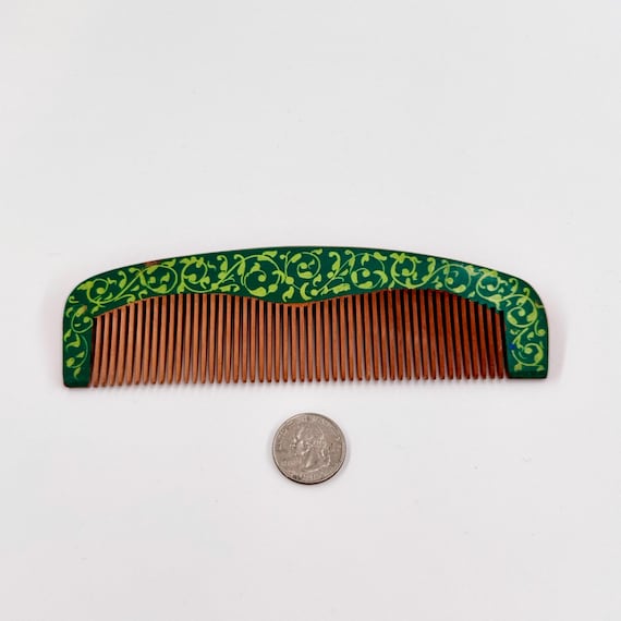Handcrafted Ornamental Lacquer Hair Comb |  Premium Quality Fine Maple Wooden Comb | Fine Toothed Comb | Unique Designed Painted Patterns