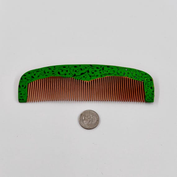 Handcrafted Ornamental Lacquer Hair Comb |  Premium Quality Fine Maple Wooden Comb | Fine Toothed Comb | Unique Designed Painted Patterns