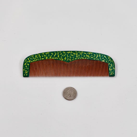 Handcrafted Ornamental Lacquer Hair Comb |  Premium Quality Fine Maple Wooden Comb | Fine Toothed Comb | Unique Designed Painted Patterns