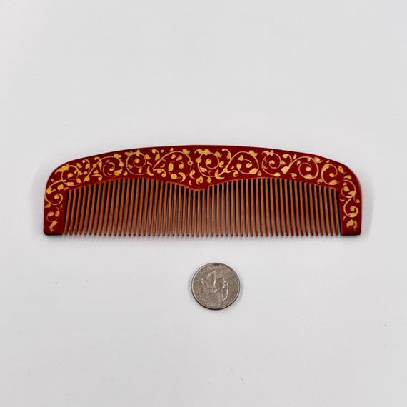 Handcrafted Ornamental Lacquer Hair Comb |  Premium Quality Fine Maple Wooden Comb | Fine Toothed Comb | Unique Designed Painted Patterns