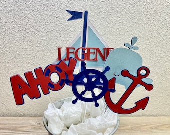 Personalised Nautical Birthday, Nautical centerpiece, Nautical party, Nautical Centerpiece Sticks (5 pcs)