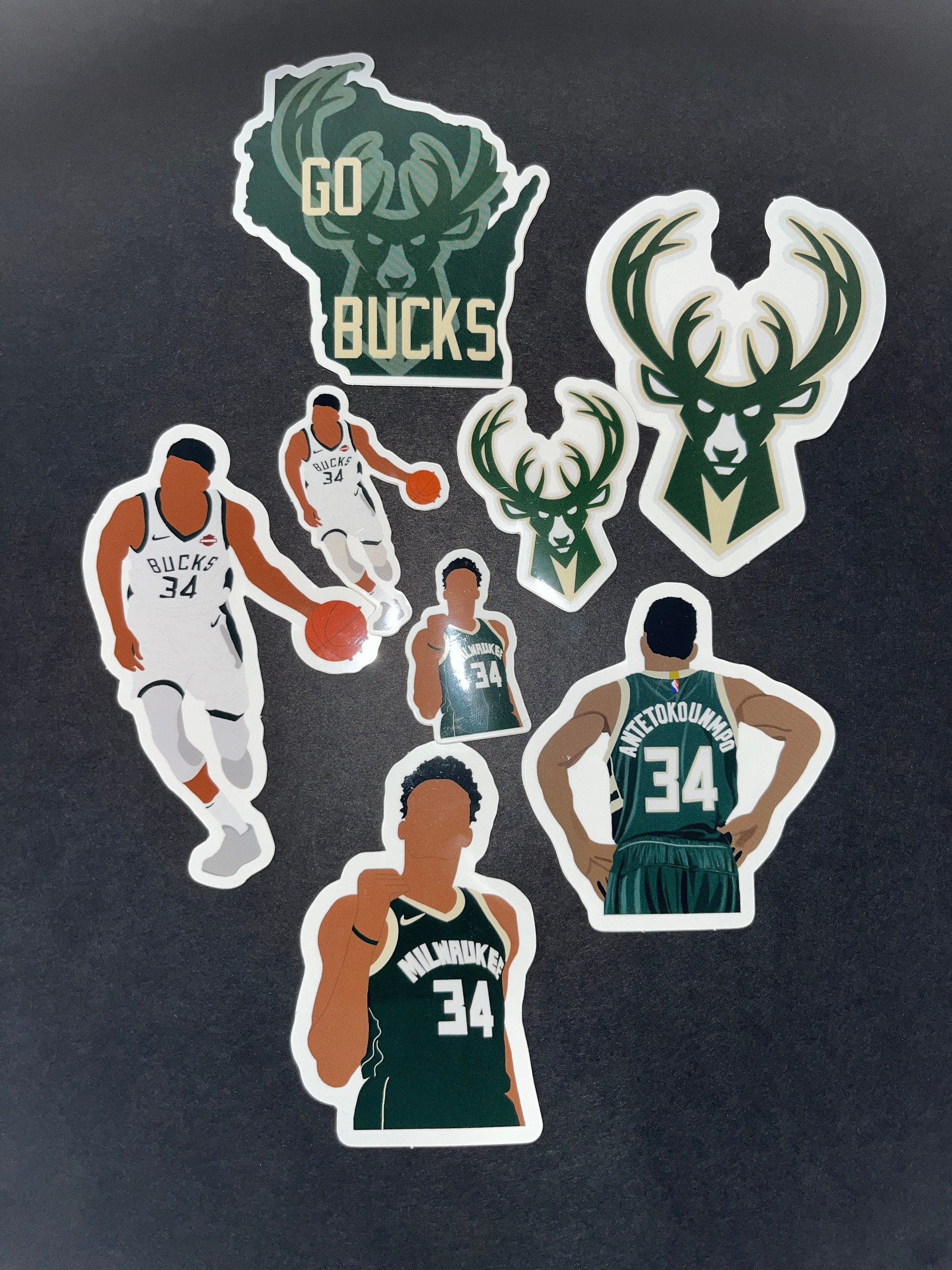 Milwaukee Bucks: Giannis Antetokounmpo 2021 Black Jersey - NBA Removable Wall Adhesive Wall Decal Giant Athlete +2 Wall Decals 27W x 50H