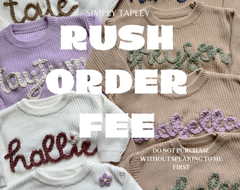 RUSH ORDER for personalized listings - Sweater must be purchased separately