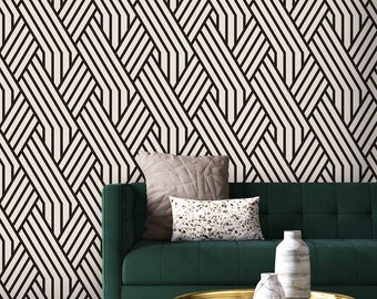 Art deco wallpaper geometric Peel and stick removable or Traditional accent wallpaper