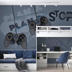 Teenage wallpaper Gamer wall mural gaming console Peel and stick self adhesive wall decal