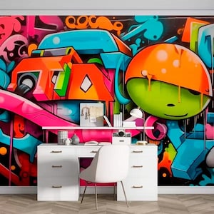 Graffiti street art wall mural Teenage wallpaper