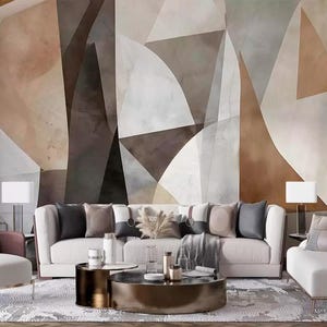 Abstract wallpaper Modern geometric wall mural Peel and stick removable accent wall