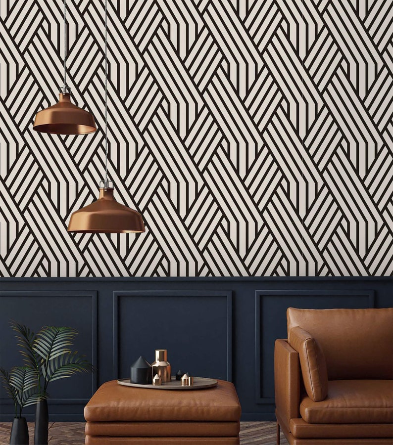 Art Deco Wallpaper Geometric Peel and Stick Removable or Traditional ...