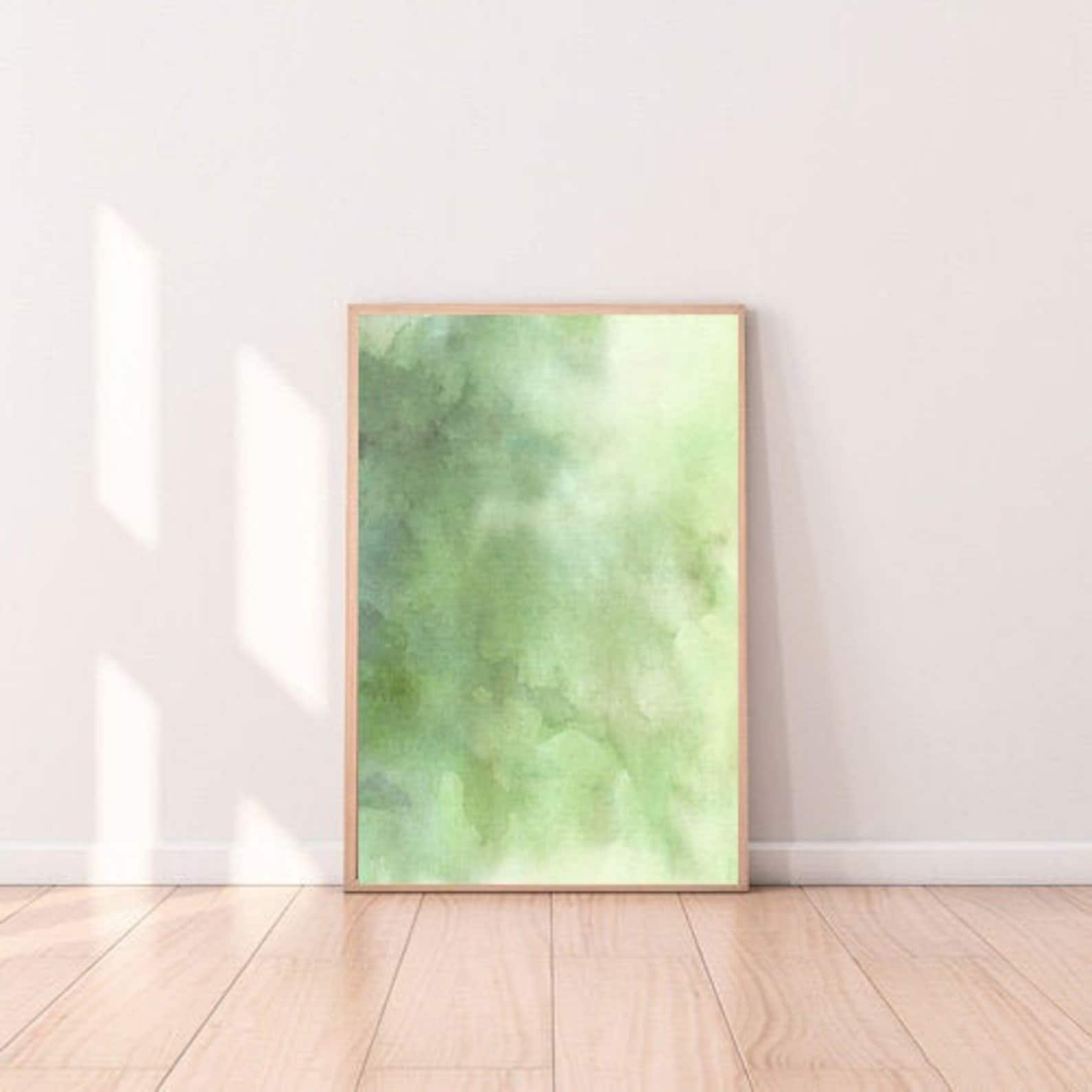 Sage green abstract watercolor print for instant download Etsy