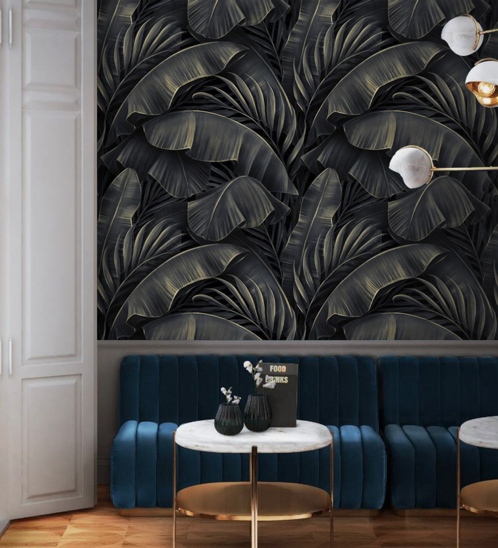 Dark Tropical Wallpaper Palm Leaves Peel and Stick Removable - Etsy