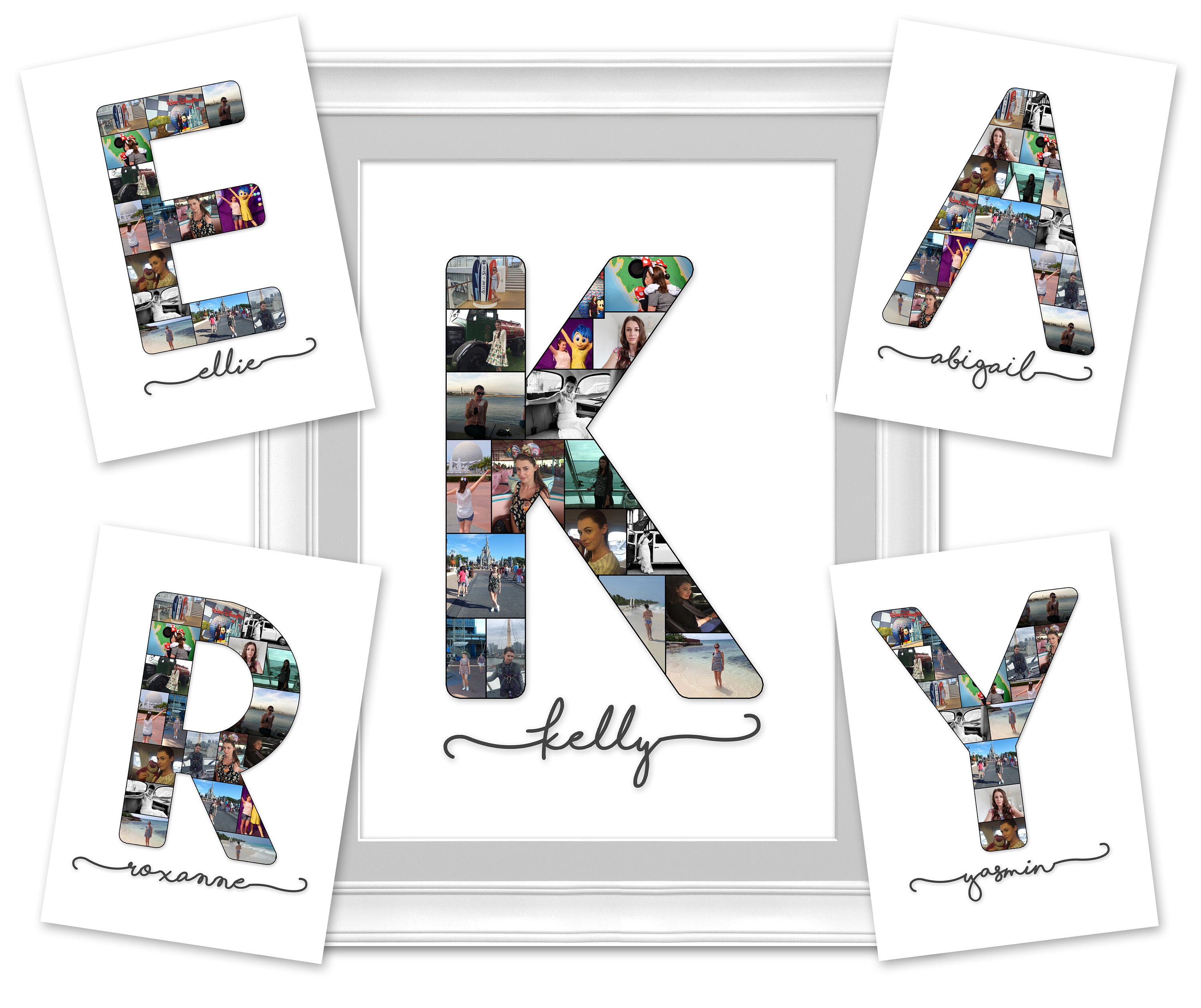 Custom Name Initial Photo Collage Magical Collages Etsy
