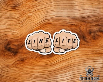 Line Life Kuckle Tattoos - Lineman Collection - Hard Hat - Die Cut - Waterproof - Laptop-Skateboard-Car-Window decor-Tumbler sticker