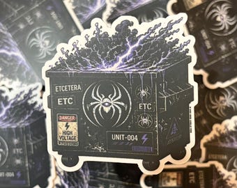 UNIT-004 Shock Dumpster Sticker | 2.5” Vinyl Electric Hazard Sticker | High Voltage Decal
