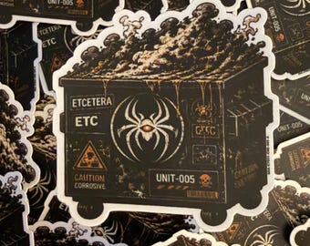 UNIT-005 Corrosion Dumpster Sticker | 2.5” Vinyl Industrial Hazard Sticker | Toxic Decal