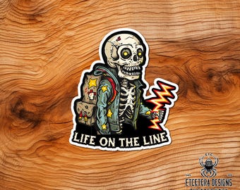 Life on the Line - Lineman Collection - Hard Hat - Die Cut - Waterproof - Laptop-Skateboard-Car-Window decor-Tumbler sticker
