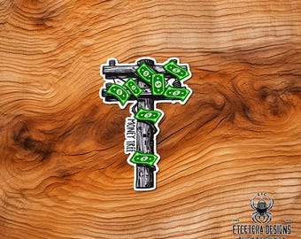 Money Tree - Lineman Collection - Hard Hat - Die Cut - Waterproof - Laptop-Skateboard-Car-Window decor-Tumbler sticker